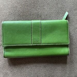 Coach Green Leather Wallet